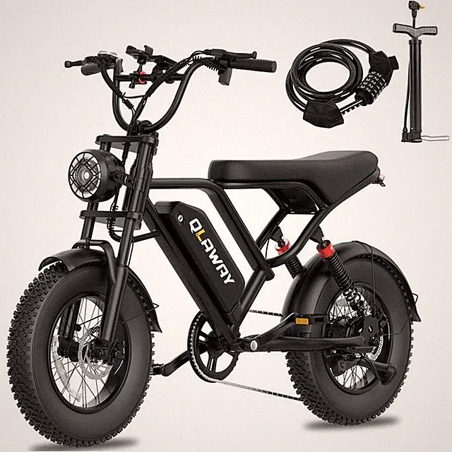 16'' x 4" Fat Tire Electric Bikes, 1000W Peak Motor E Bikes 48V 13.5Ah 31MPH