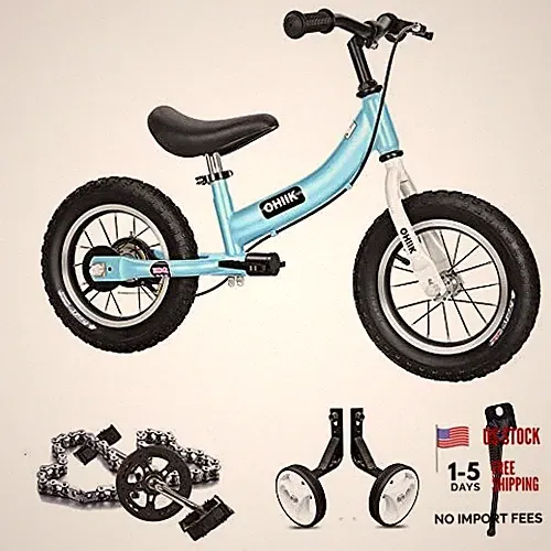 Balance Bike 2 in 1 for Kids 2 3 4 5 6 7 Years Old,Balance to 12 inch Blue