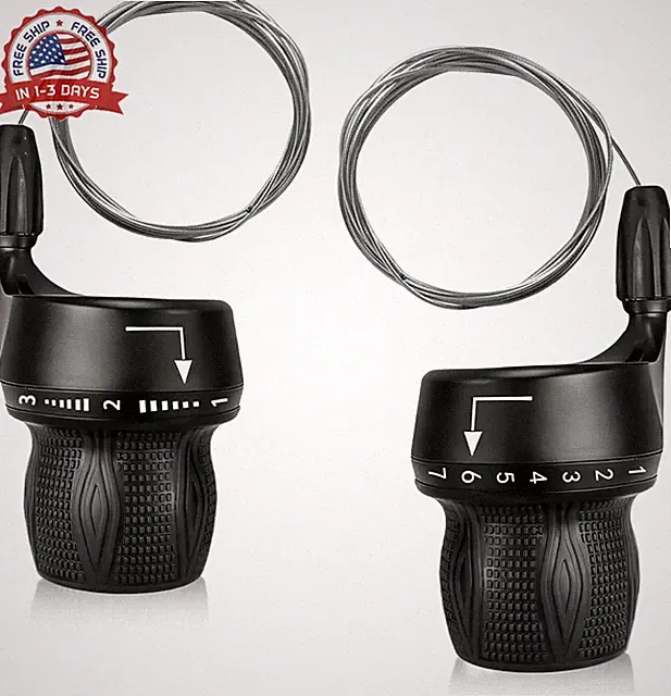 Bike 21 Speed Shifter Lever, Bicycle Twist Shifters Set, 3 x 7 Speed Twist Grip