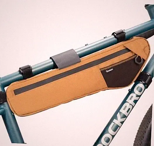Bike Frame Bag Bike Triangle Bag Anti-Slip 5-Point Straps Mount Large:5L Brown