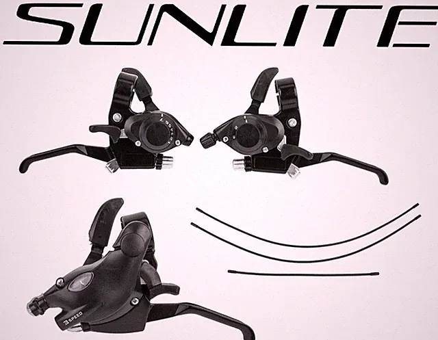Combo SHIFTER Sunlite Handlebar ATB Right & Left 3x8 or 3x7 w/BRAKE Lever