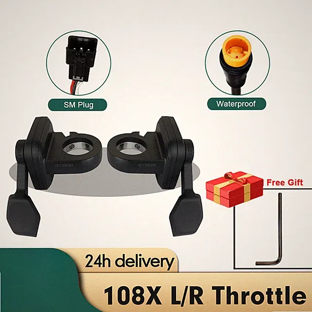 E-bike Throttle Trigger Throttle Plastic Finger Throttle 24V-96V Waterproof Plug