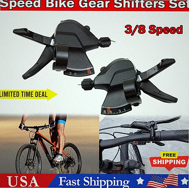 Fit for Shimano Bike Shifter Lever 3/8/24 Speed Gear Lever W/ Cable for Cycling