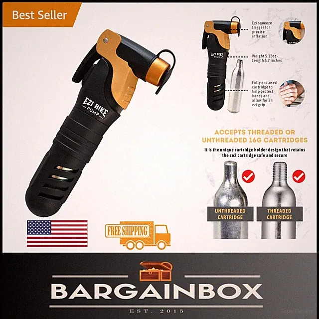 Mini Bike Tire Inflator - Presta & Schrader Compatible for Instant Use