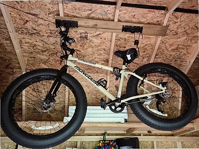 Mongoose Malus Fat Bike 26in Fat Tires Single Speed Mech Disc, Beige/Black