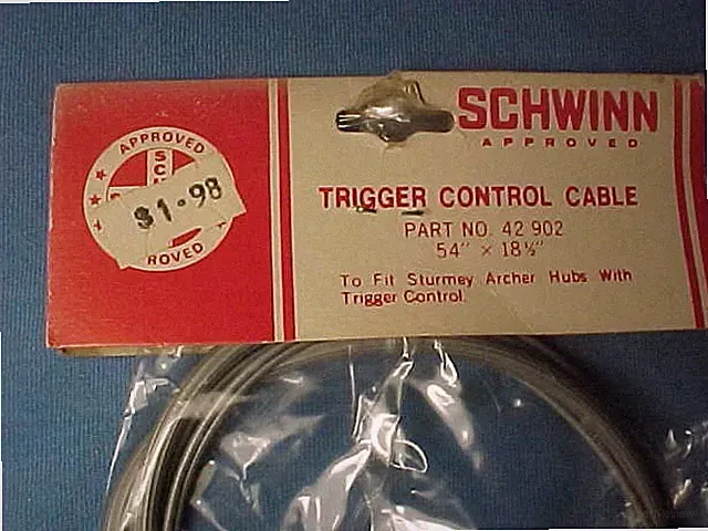 NOS Schwinn Vintage Bicycle 3 Speed Trigger Control Cable Sturmey Archer