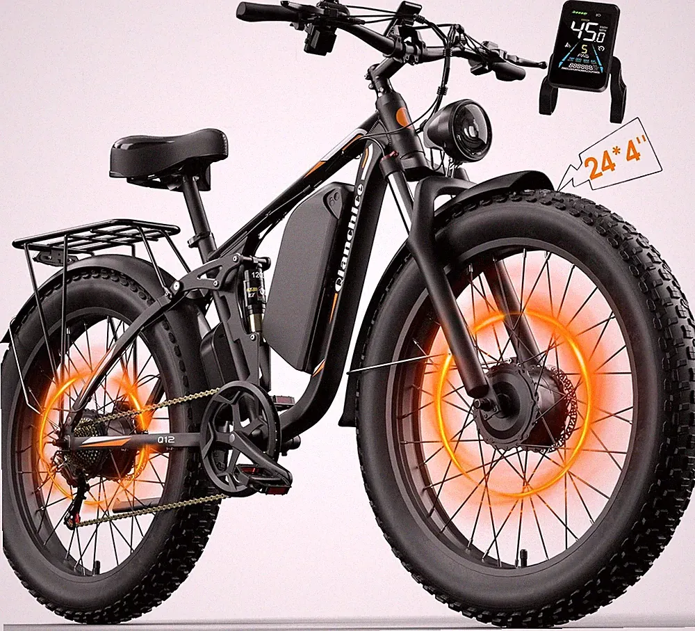 Qianchice 9000W Peak Dual Motor 52V 36Ah Electric Bicycle Long Range Fat Tire US