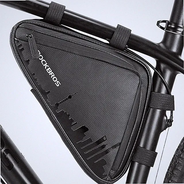 ROCKBROS Bike Triangle Frame Bag, with Two large, Black