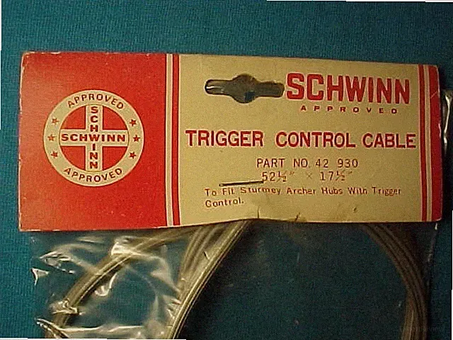 Schwinn 3 Speed Bicycle Trigger Control Cable Sturmey Archer NOS