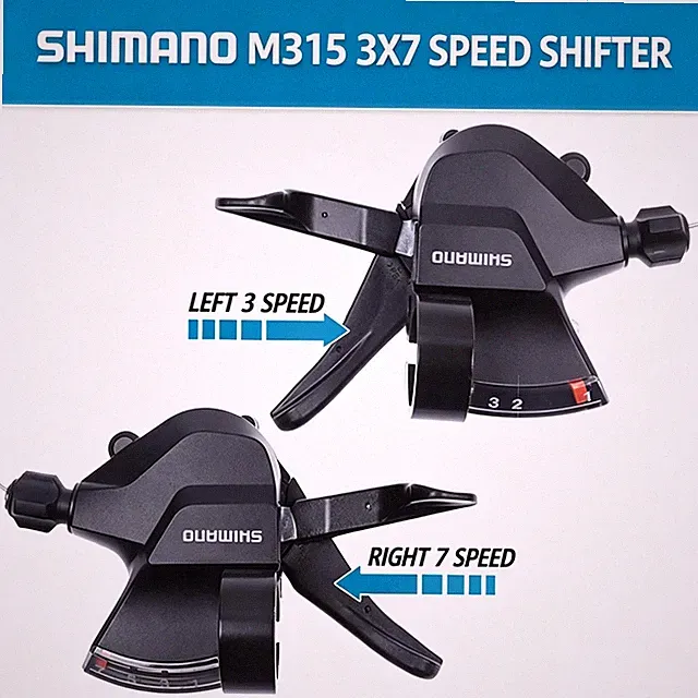 Shimano M315 Trigger Shifter Set Left 3 x Right 7 Speed MTB Bike Rapidfire Pair