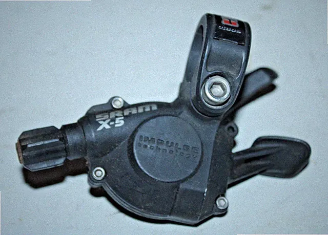 SRAM X-5 Left Hand LH MTB Bike Trigger Shifter Black 3 Speed Impulse Technology~
