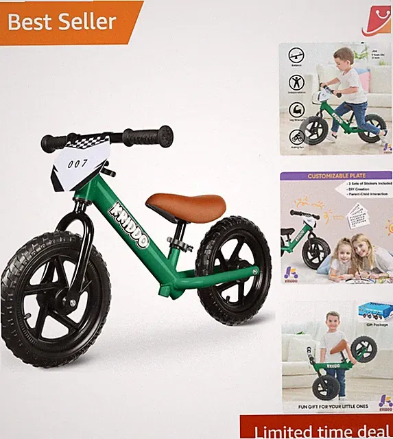 Toddler Balance Bike 12 Inch Steel Adjustable 2-5 Gift for Kids