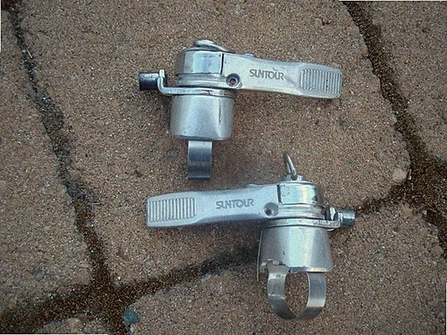 Vintage SunTour Power Thumb Shifter Set Adjustable Clamp 1980s MTB Bike Friction