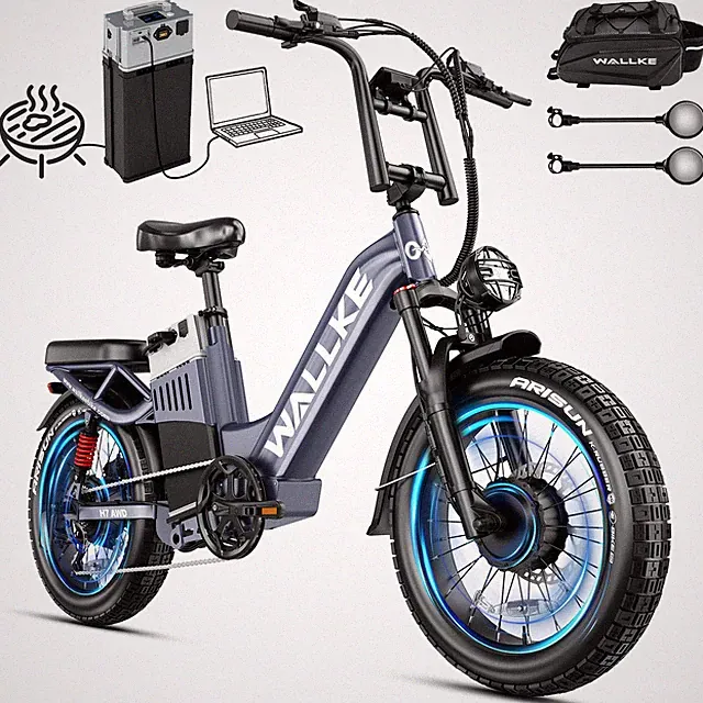 Wallke H7 Ultra AWD 4000W 38MPH Dual Motor Ebike for Adults, 2640Wh Battery